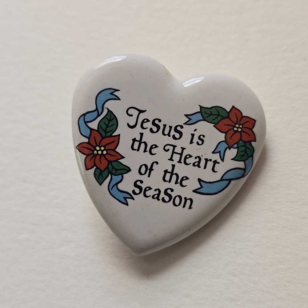 Jesus is the Heart of the Season Ceramic Brooch
